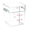 Squares Polycarbonate Food Storage Container, 8 Qt, 8.75 x 8.75 x 9, Clear, Plastic