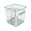 Squares Polycarbonate Food Storage Container, 8 Qt, 8.75 x 8.75 x 9, Clear, Plastic