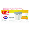 Medium Drawstring Trash Bags With Clorox, 8 Gal, Lemon Fresh Bleach Scent, 0.74 Mil, 23" x 21.63", Gray, 26/Box