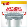 Medium Drawstring Trash Bags With Clorox, 8 Gal, Lemon Fresh Bleach Scent, 0.74 Mil, 23" x 21.63", Gray, 26/Box