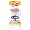 Medium Drawstring Trash Bags With Clorox, 8 Gal, Lemon Fresh Bleach Scent, 0.74 Mil, 23" x 21.63", Gray, 26/Box