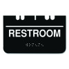 Indoor Restroom Door Sign, Unixex 5.5 X 8.5, Black/White