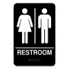 Indoor Restroom Door Sign, Unixex 5.5 X 8.5, Black/White