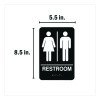 Indoor Restroom Door Sign, Unixex 5.5 X 8.5, Black/White