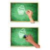 Chalk And Eraser Set, (12) White/(12) Assorted