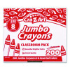 Jumbo Crayons Classpack, Jumbo Size, 8 Assorted Colors, 200/Pack