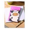 Smoko Tayto Mootato Layflat Notebook, 1-Subject, Medium/College Rule, Pink/White/Brown Cover, (72) 8 x 5 Sheets