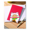 Smoko Tayto Lucky Cat Layflat Notebook, 1-Subject, Medium/College Rule, Red/White/Brown Cover, (72) 8 x 5 Sheets