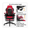 Vortex Bonded Leather Gaming Chair, Supports Up To 301 Lbs, 17.9" To 21.6" Seat Height, Red/Black Back, Black Base