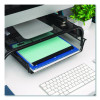 Metal Mesh Monitor Stand With Paper Tray, 20" x 11.5" x 5.5", Black, Supports 33 Lb, 2/Pack