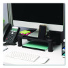 Adjustable Rectangular Monitor Stand, 14.5" x 10.5" x 2.5" To 5.25", Black, Supports 50 Lb, 2/Pack