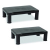 Adjustable Rectangular Monitor Stand, 14.5" x 10.5" x 2.5" To 5.25", Black, Supports 50 Lb, 2/Pack