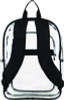 Clear With Color Trim Backpack, 11.5" x 5" x 16.5", Clear/Black