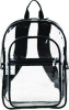 Clear With Color Trim Backpack, 11.5" x 5" x 16.5", Clear/Black