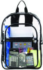 Clear With Color Trim Backpack, 11.5" x 5" x 16.5", Clear/Black