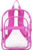 Clear With Color Trim Backpack, 11.5" x 5" x 16.5", Clear/Pink