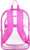 Clear With Color Trim Backpack, 11.5" x 5" x 16.5", Clear/Pink