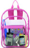 Clear With Color Trim Backpack, 11.5" x 5" x 16.5", Clear/Pink