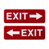 Emergency Exit Indoor/Outdoor Wall Sign, 9 x 3, Red Face, White Graphics, 2/Pack