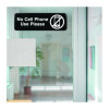 No Cell Phone Use Please Indoor/Outdoor Wall Sign, 9 x 3, Black Face, White Graphics, 3/Pack