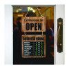 Business Hours Outdoor Sign, 9.75 x 22.5, Brown Face, Black/White Lettering, Chalkboard