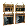 Business Hours Outdoor Sign, 9.75 x 22.5, Brown Face, Black/White Lettering, Chalkboard