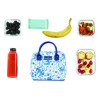 Simplified Lunch Bag With 4 Food Containers, 9 x 6 x 10, Blue Floral