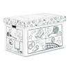 At Play Color In Toy Box, Sports Design, 1 Section, 39.27 Gal, 5.25 Cu Ft, 28" x 18" x 18", White/Black