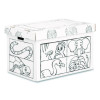 At Play Color In Toy Box, Animal Design, 1 Section, 39.27 Gal, 5.25 Cu Ft, 28" x 18" x 18", White/Black