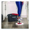Ezwring Spin Mop System, White Microfiber Head, Up To 51" Adjustable Red/Gray Plastic Handle