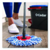 Ezwring Rinseclean Spin Mop System, Blue/White Microfiber Head, Up To 51" Adjustable Red/Gray Plastic Handle