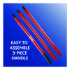 One Sweep Broom With Dustpan, 53.88" Length, Red/Black/Gray