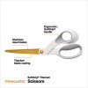Softgrip Titanium Scissors, 8" Long, 4" Cut Length, Offset White Handle