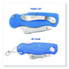 Folding Lock Back Utility Knife Set, 1 Standard, 1 Mini, Blue