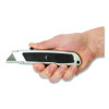 Retractable Utility Knife, 1.25" Blade, 3.5" Plastic Handle, Black/Gray