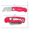 Quick Change Lock Back Utility Knife, 1.25" Blade, 3.5" Aluminum Handle, Red