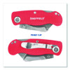 Quick Change Lock Back Utility Knife, 1.25" Blade, 3.5" Aluminum Handle, Red