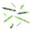 6-Way Pen-Style Screw/Nut Driver, Phillips/Slotted Bits, Metric Sockets, 5.38" Long, Black/Green, Green/Clear, 4/Pack