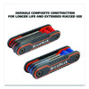Hex Key Fold-Up Tool Set, Two-Piece, Metric/Sae, Black-Oxide/Blue (Sae), Black-Oxide/Red (Metric)