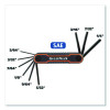 Hex Key Fold-Up Tool Set, Two-Piece, Metric/Sae, Black-Oxide/Blue (Sae), Black-Oxide/Red (Metric)