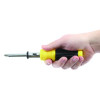Ratcheting Screw/Nut Driver Set, 34-Piece, Hex/Phillips/Slotted/Star Bits, Metric/Sae Sockets, 8" Long, Yellow/Black Handle