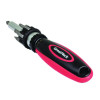Ratcheting Screw/Nut Driver Set, 7 Phillips, Sae Slotted And Torx Bits, 7" Long, Black/Red Handle