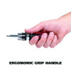 Ratcheting Screw/Nut Driver Set, 7 Phillips, Sae Slotted And Torx Bits, 7" Long, Black/Red Handle