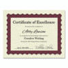 Metallic Border Certificates, 11 X 8.5, Ivory/Red With Red Border, 100/Pack