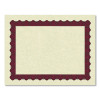 Metallic Border Certificates, 11 X 8.5, Ivory/Red With Red Border, 100/Pack