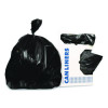 Linear Low-Density Can Liners, 56 Gal, 1.5 Mil, 51" x 48", Black, Flat Pack, 100/Carton