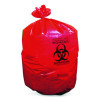 Healthcare Biohazard Printed Low-Density Can Liners, Infectious Waste, 30 Gal, 3 Mil, 30" x 43", Red, 100/Carton
