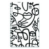 Recycled Non-Dated Monthly/Weekly Planner, Abstract Faces, Black/White Cover, Undated