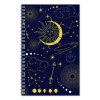 Recycled Non-Dated Monthly/Weekly Planner, Celestial, Blue/Gold Cover, Undated