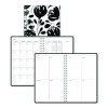 Recycled Non-Dated Monthly/Weekly Planner, Black And White Floral, Black/White Cover,  Undated